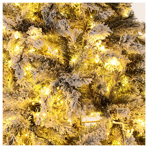 Árbol de Navidad verde flocado Snowy Seneca 270 cm 3100 led 7