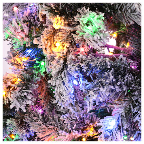 Árbol de Navidad verde flocado Snowy Seneca 270 cm 3100 led 12