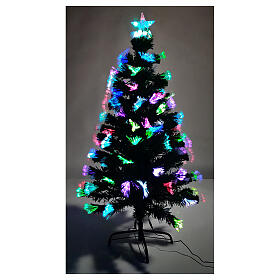 Christmas tree with fibre optics 130 RGB LED lights with play of lights, PVC, 120 cm
