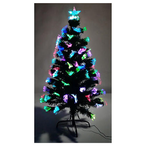 Christmas tree with fibre optics 130 RGB LED lights with play of lights, PVC, 120 cm 1