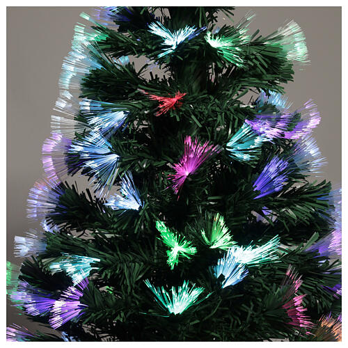 Sapin de Noël 120 cm fibre optique 130 LEDs RGB avec jeux de lumières PVC 4