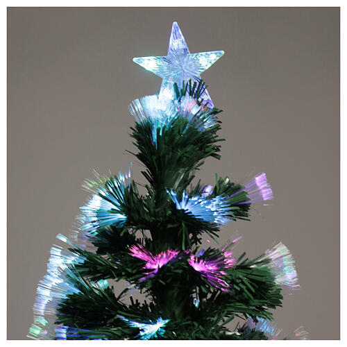 Árvore de Natal PVC 120 cm fibra óptica 130 RGB LED jogos de luzes 3