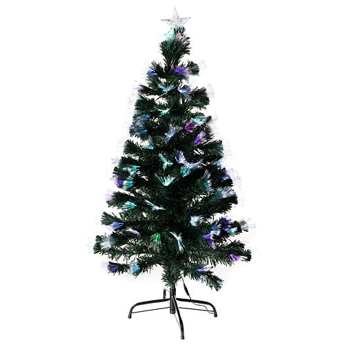 Árvore de Natal PVC 120 cm fibra óptica 130 RGB LED jogos de luzes 6