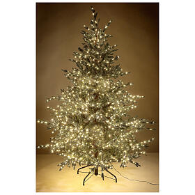 Christmas tree of the 5th Avenue with 3000 warm white nanoLED lights 210 cm green poly feel real
