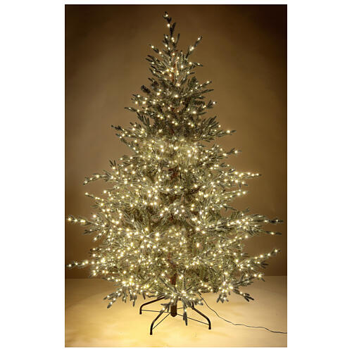 Christmas tree of the 5th Avenue with 3000 warm white nanoLED lights 210 cm green poly feel real 1