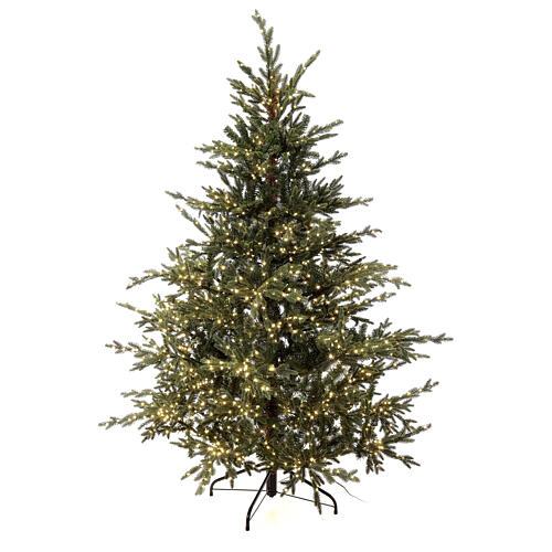 Christmas tree of the 5th Avenue with 3000 warm white nanoLED lights 210 cm green poly feel real 2