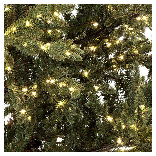 Christmas tree of the 5th Avenue with 3000 warm white nanoLED lights 210 cm green poly feel real 3