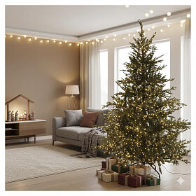 Árvore de Natal 5th Avenue Poly verde 210 cm 3000 nanoLED branco quente
