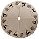 Jute Christmas tree skirt with reindeers and snowflakes, 135 cm s1