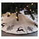 Funda para base Árbol de Navidad ciervos copos de nieve yute 140 cm s2