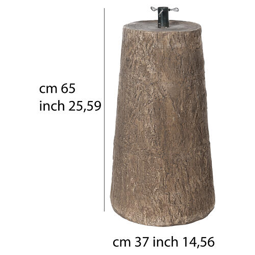 Base Winter Woodland tronc pour sapin Noël 270 cm résine et ciment 3