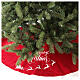 Red Christmas tree skirt with Santa and "Merry Christmas" inscription 125 cm s3