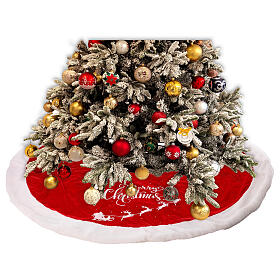 Falda Árbol de Navidad Feliz Navidad roja 125 cm