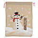 Fabric Christmas gift bag snowman 50 cm s1