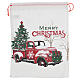 Fabric bag for gifts with red truck and Christmas tree 20x16 in s1