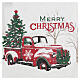 Fabric bag for gifts with red truck and Christmas tree 20x16 in s2