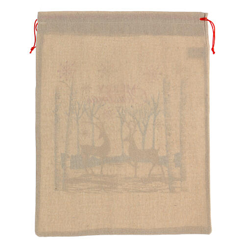 Christmas gift sack Reindeers with trees fabric 50x40 cm 4