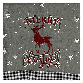 Sacco doni Natale Renna Tessuto grigio 70x60 cm