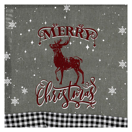 Christmas gift sack grey Reindeer 70x60 cm 2