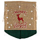 Christmas gift sack beige fabric Reindeer decor 70 cm s1