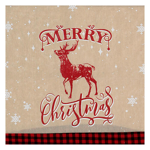 Christmas sack for gifts Reindeer decor beige 70x60 cm 2