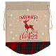 Christmas sack for gifts Reindeer decor beige 70x60 cm s1