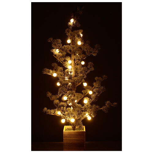 Schneebedeckter Tannenbaum mit 40 warmweißen LEDs, 80 cm 3