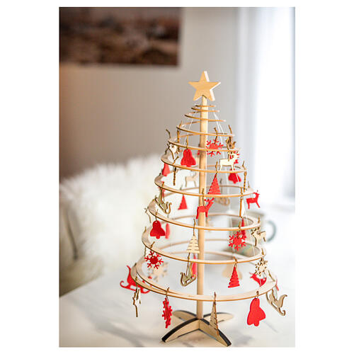 Mini Christmas tree SPIRA 42 cm with ornaments set 4