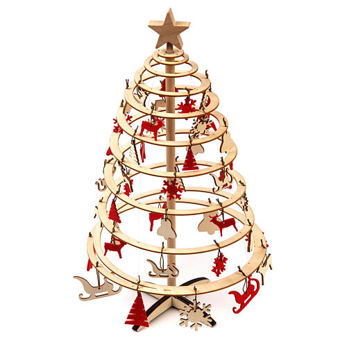 Árbol de Navidad SPIRA Mini y set decoración madera 42 cm 1