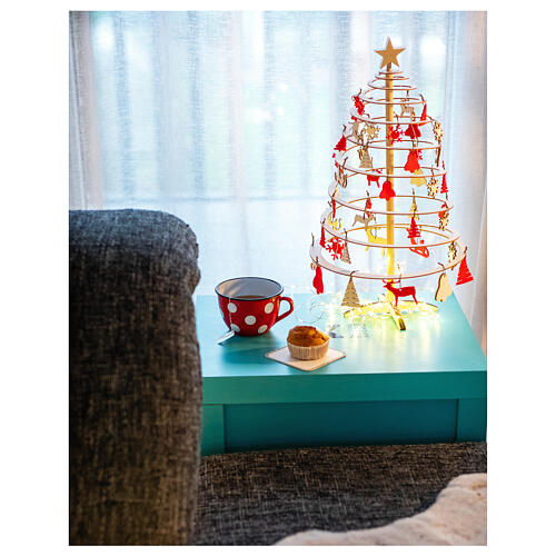 Mini Christmas tree and wooden decoration set 42 cm 5