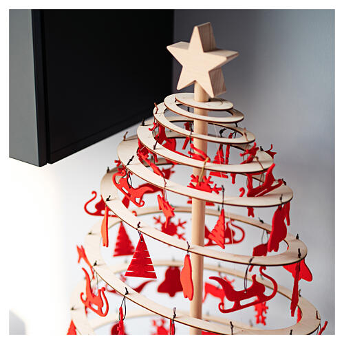 Wooden Christmas tree small oval SPIRA wood 85 cm 3