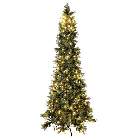 Snowy Monte Cimone Christmas tree by Moranduzzo with lights, real touch finish, 210 cm