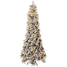 Snowy Monte Cimone Christmas tree by Moranduzzo with lights, real touch finish, 210 cm