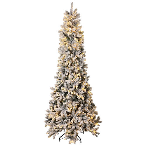 Snowy Monte Cimone Christmas tree by Moranduzzo with lights, real touch finish, 210 cm 1