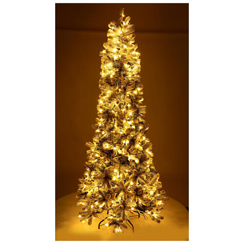 Monte Cimone snowy artificial tree with real touch Moranduzzo lights 210 cm 3