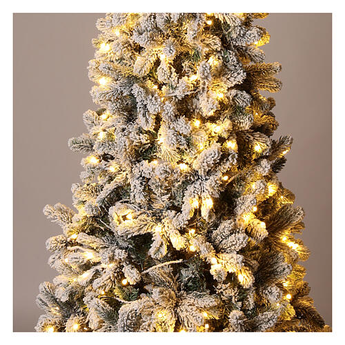 Monte Cimone snowy artificial tree with real touch Moranduzzo lights 210 cm 4