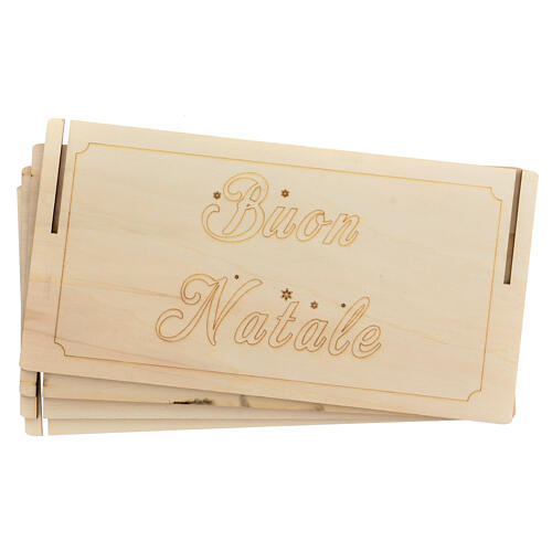 Funda para base madera natural "Buon Natale" (Feliz Navidad) 45x45 cm Moranduzzo 5