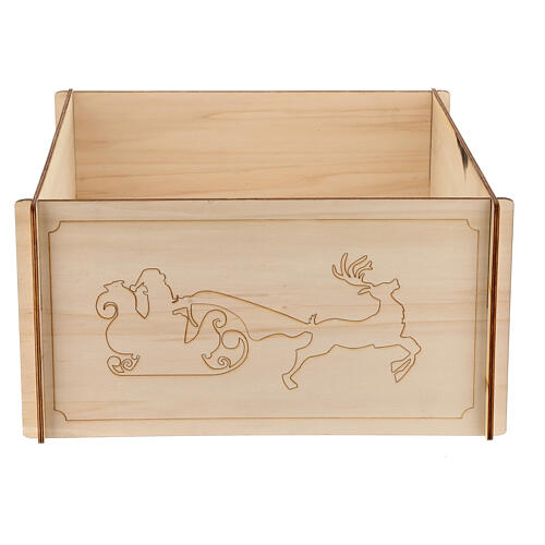 Copribase renna e slitta 45x45 cm legno naturale Moranduzzo 1