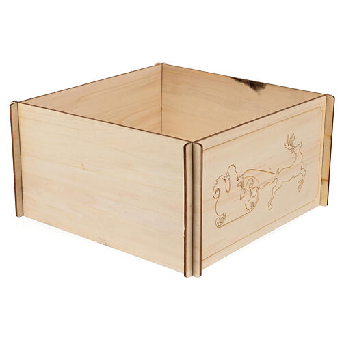 Copribase renna e slitta 45x45 cm legno naturale Moranduzzo 3