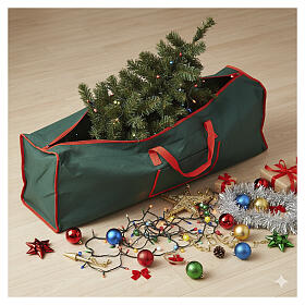 Borsa verde porta albero 50x125x30 cm con manici