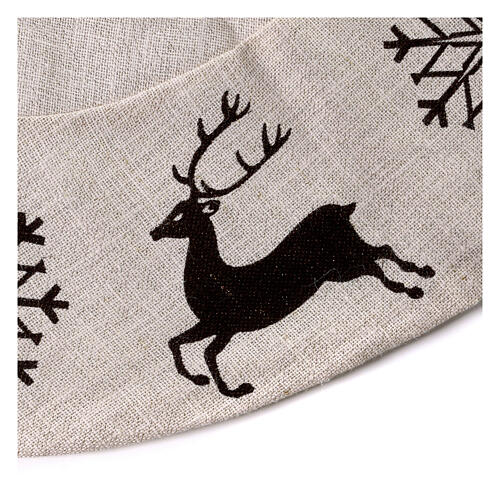 Christmas tree skirt cover deer snowflakes diam. 120cm 3