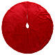 Red plush Christmas tree skirt, 50 in s1