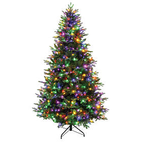 Albero Natale Marte 210 cm 550 led multicolor poly verde