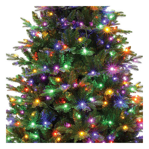 Albero Natale Marte 230 cm 650 led multicolor poly verde 2