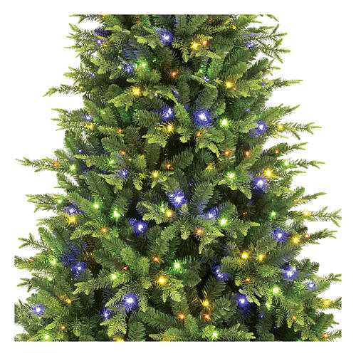 Albero Natale Plutone 180 cm 350 led caldi multicolor poly verde 2