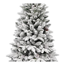 Weihnachtsbaum im Topf, Modell Pinetto, 120 cm, mit weißen Flocken, Polyethylen und PVC
