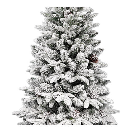 Weihnachtsbaum im Topf, Modell Pinetto, 120 cm, mit weißen Flocken, Polyethylen und PVC 2