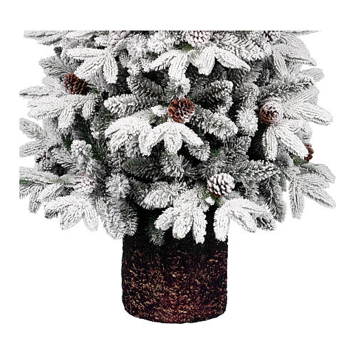 Weihnachtsbaum im Topf, Modell Pinetto, 120 cm, mit weißen Flocken, Polyethylen und PVC 3