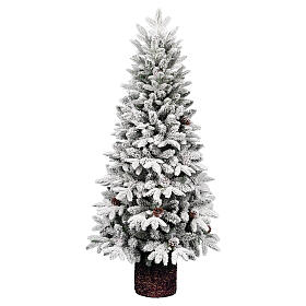 Albero Natale Pinetto 120 cm con vaso innevato pe pvc 