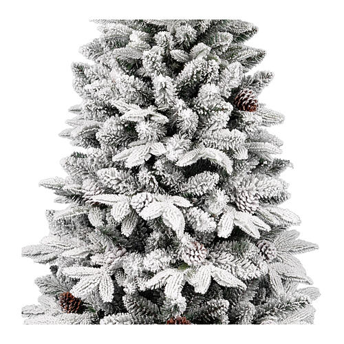 Artificial pine Christmas tree 150 cm with snow-covered PVC vase 2